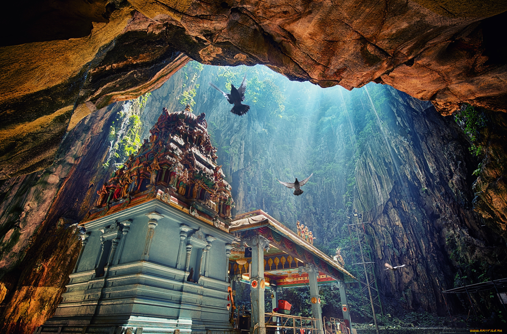 batu, caves, города, -, буддийские, и, другие, храмы, ущелье, храм