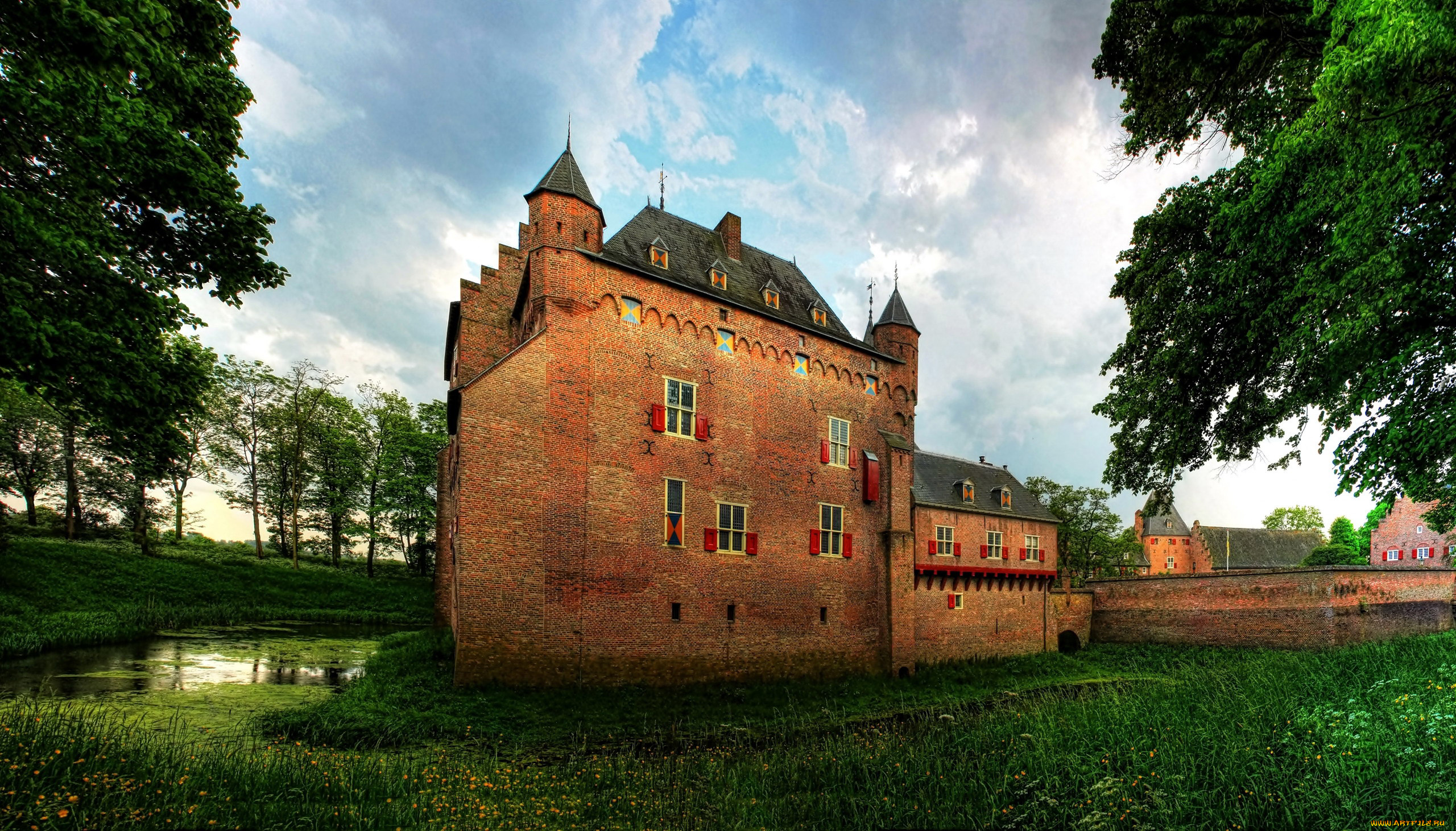 doorwerth, castle, holland, города, замки, нидерландов, doorwerth, castle