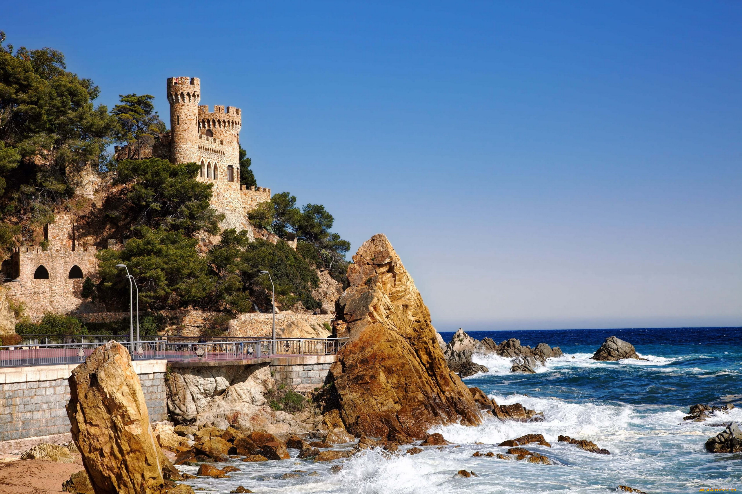 castle, sant, joan, , lloret, de, mar, , spain, города, замки, испании, castle, sant, joan, lloret, de, mar, spain