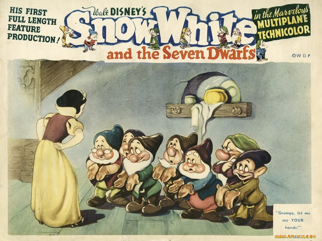 мультфильмы, snow, white, and, the, seven, dwarfs, disney, белоснежка, гномы