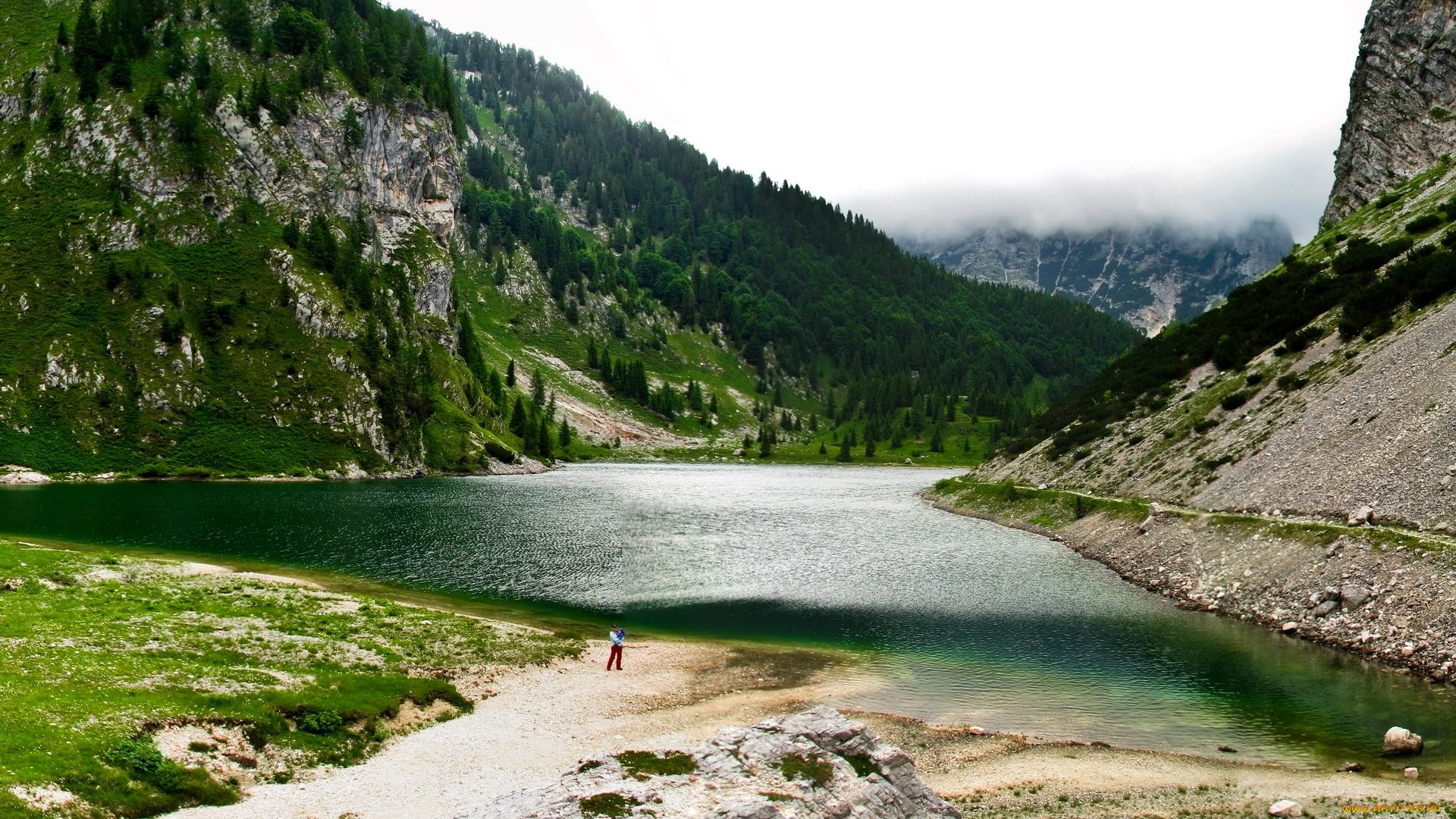 словения, kobarid, krnsko, jezero, природа, реки, озера, озеро, горы