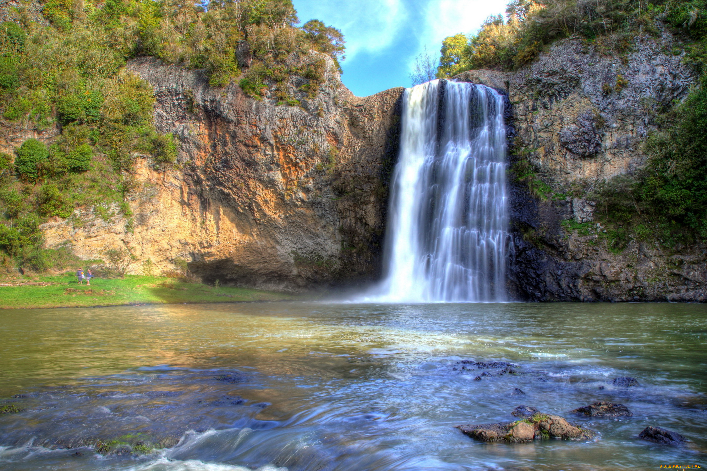 hunua, falls, новая, зеландия, окланд, природа, водопады, водопад