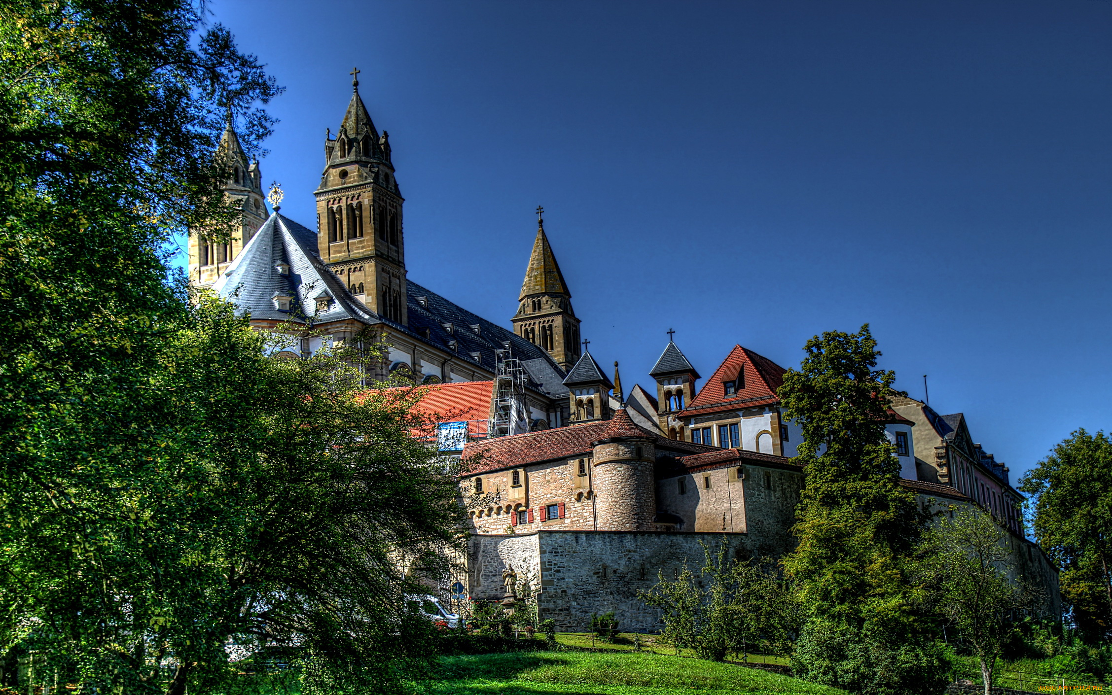 германия, monastery, comburg, города, католические, соборы, костелы, аббатства, монастырь