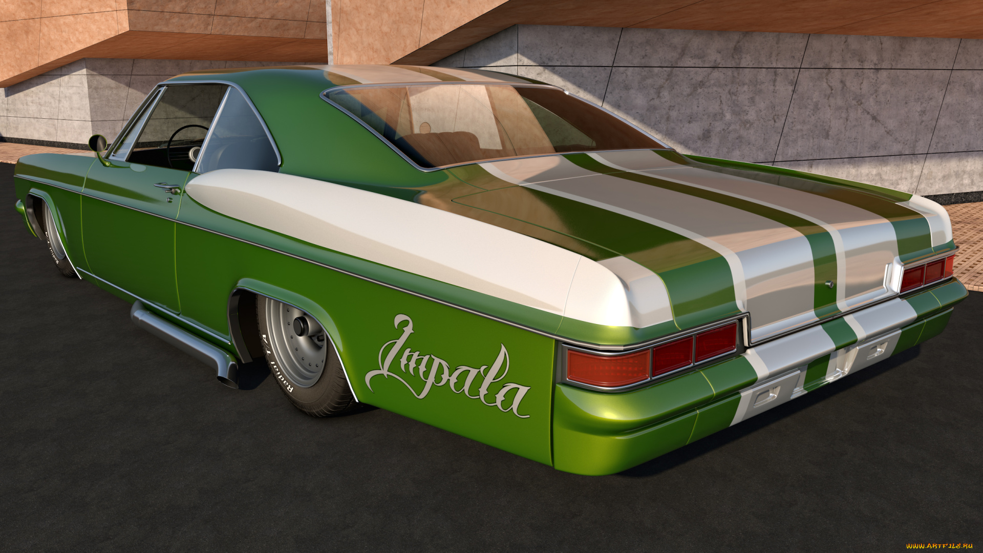 автомобили, 3д, impala, chevrolet, 1966