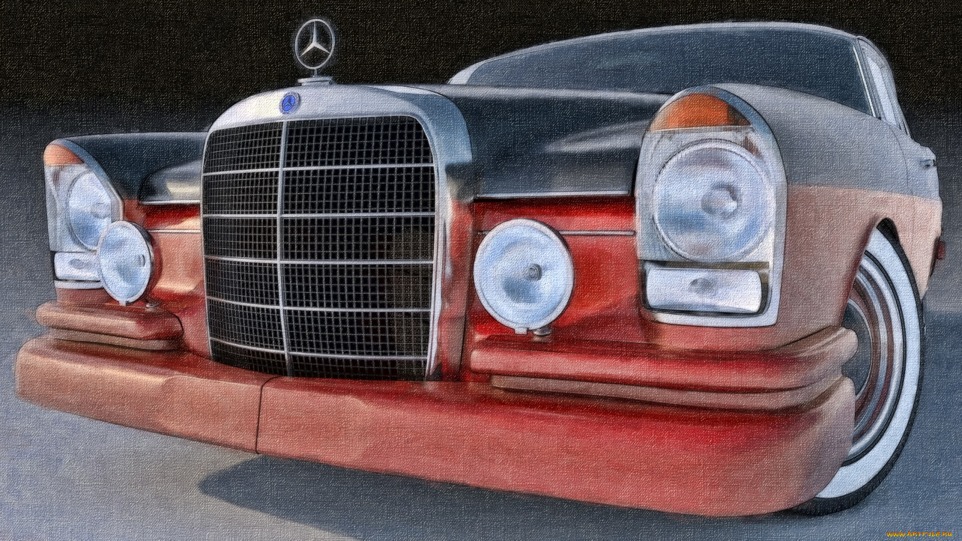 автомобили, рисованные, 1961, mercedes