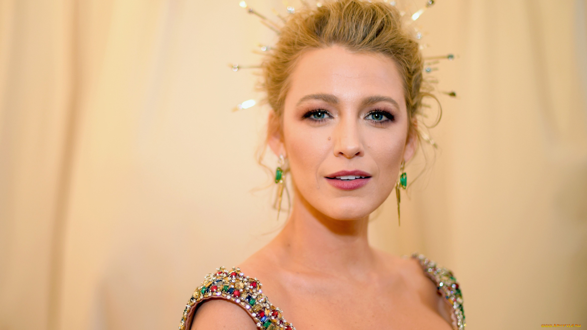 девушки, blake, lively, актриса, блондинка, украшения, лицо