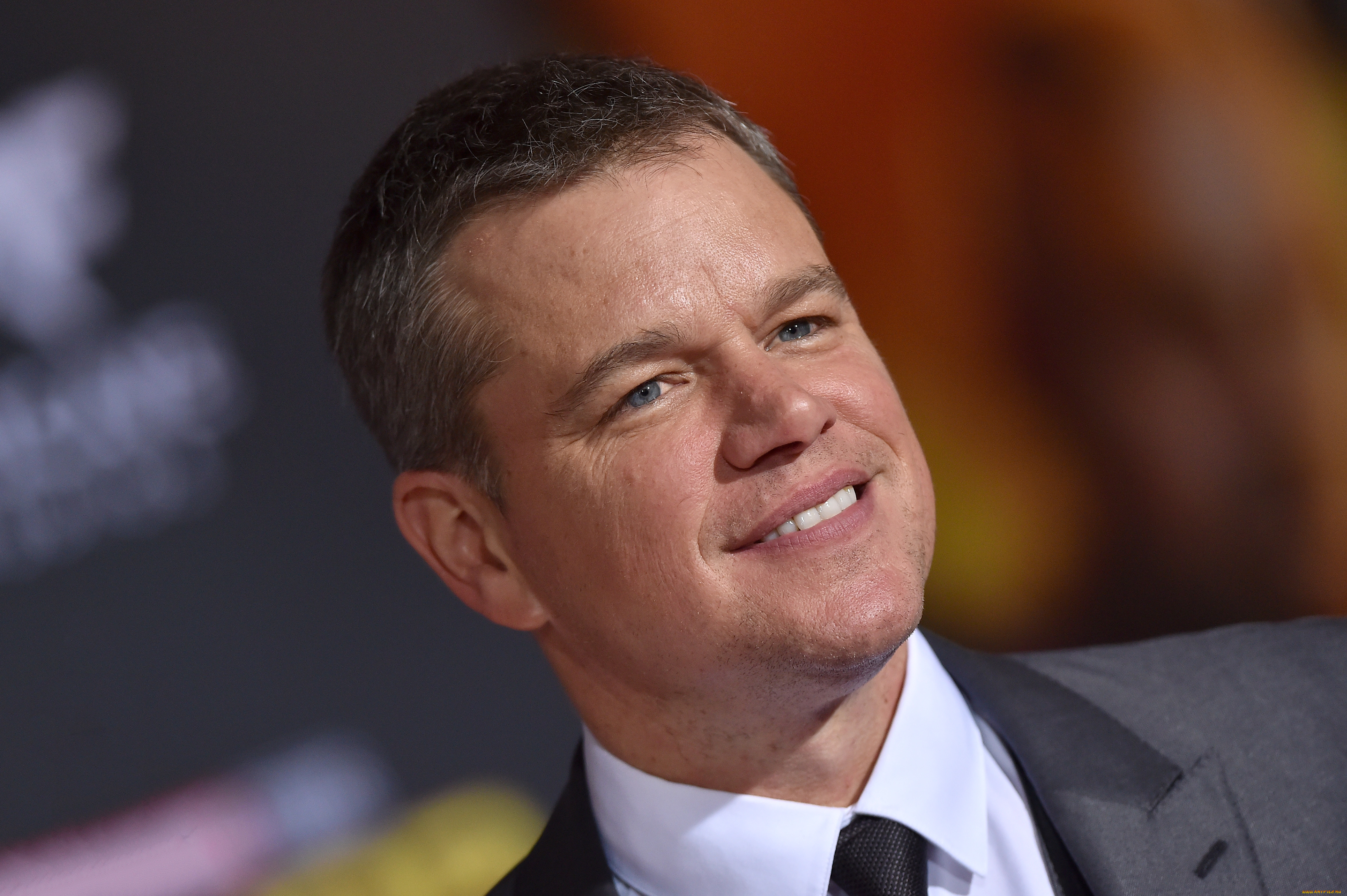 мужчины, matt, damon, пиджак, лицо, улыбка, актер