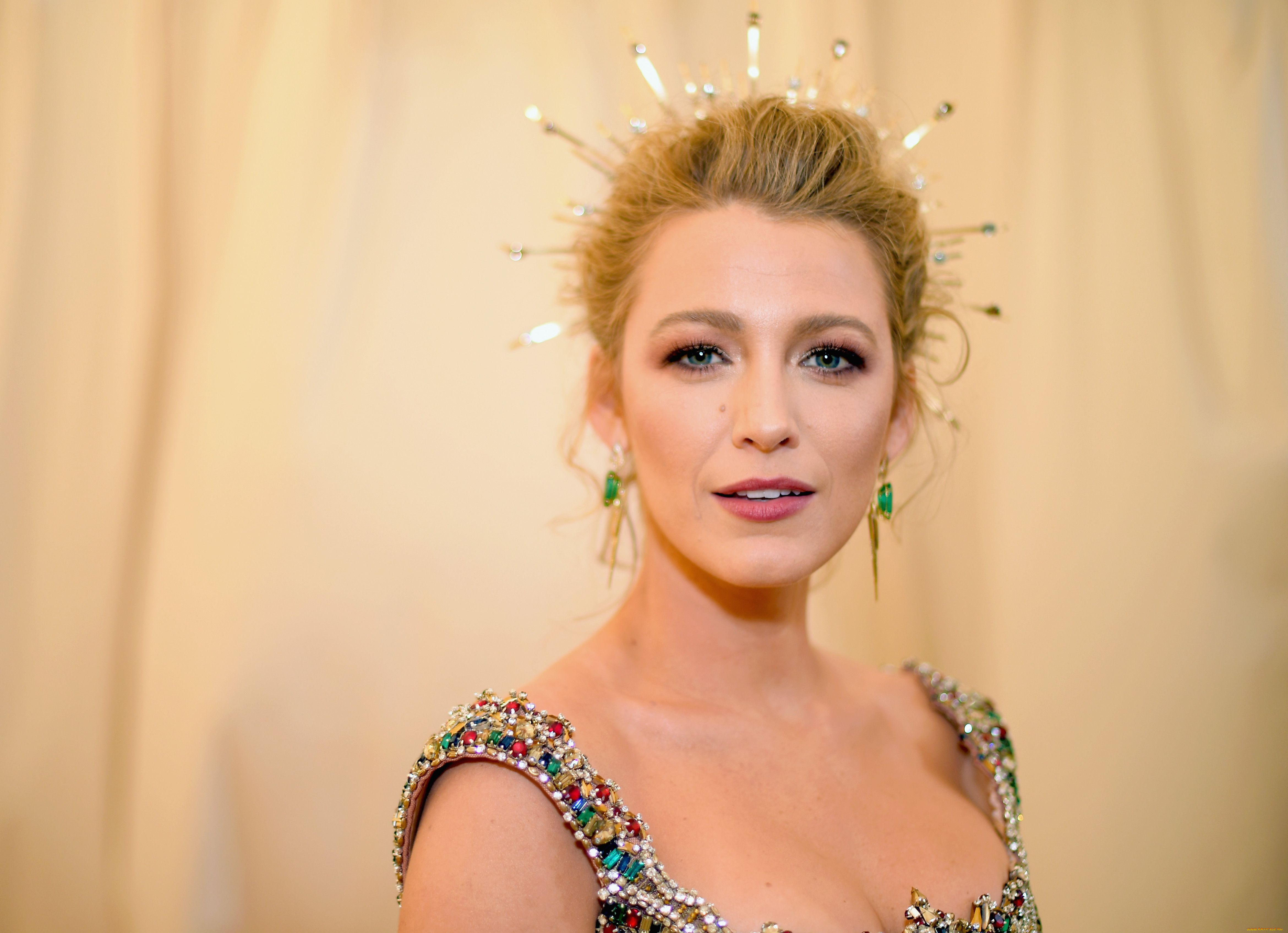 девушки, blake, lively, актриса, блондинка, украшения, лицо