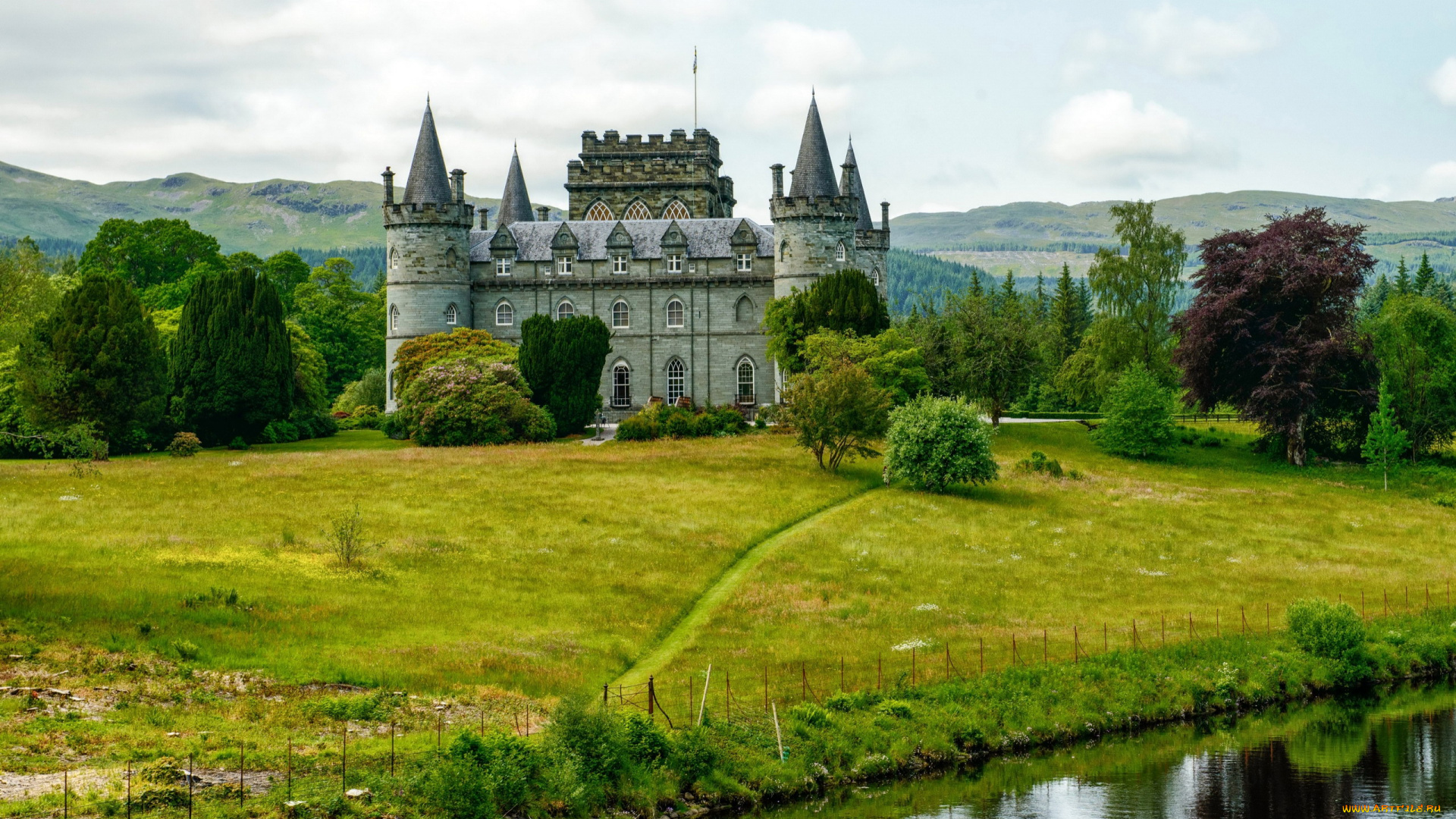 города, замок, инверари, , шотландия, , англия, inveraray, castle, scotland