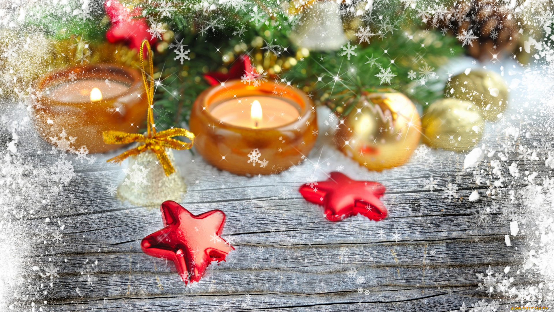праздничные, снежинки, и, звёздочки, шарики, christmas, праздник, новый, год, new, year, рождество, украшения