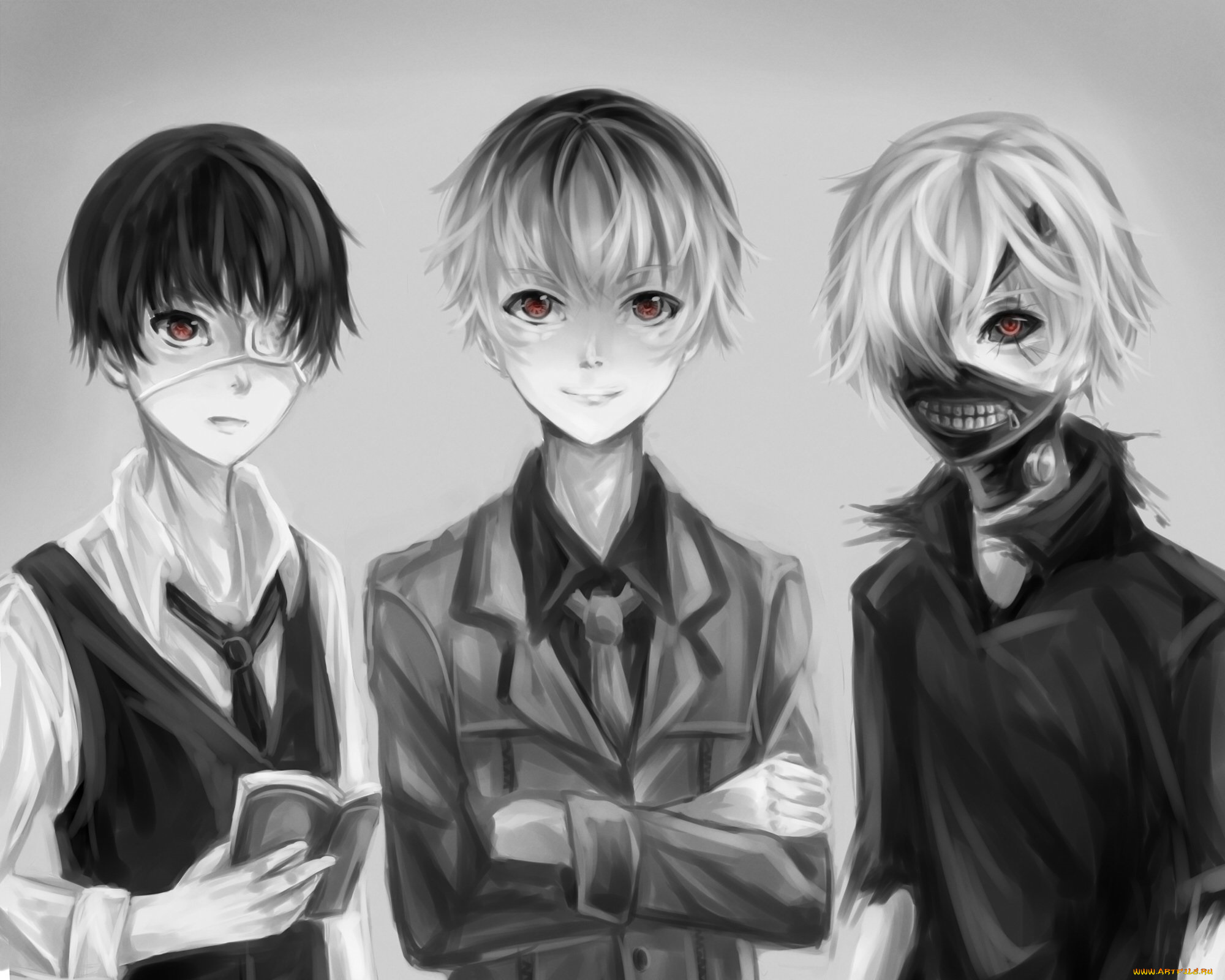 аниме, tokyo, ghoul, токийский, гуль, канеки, кен, арт