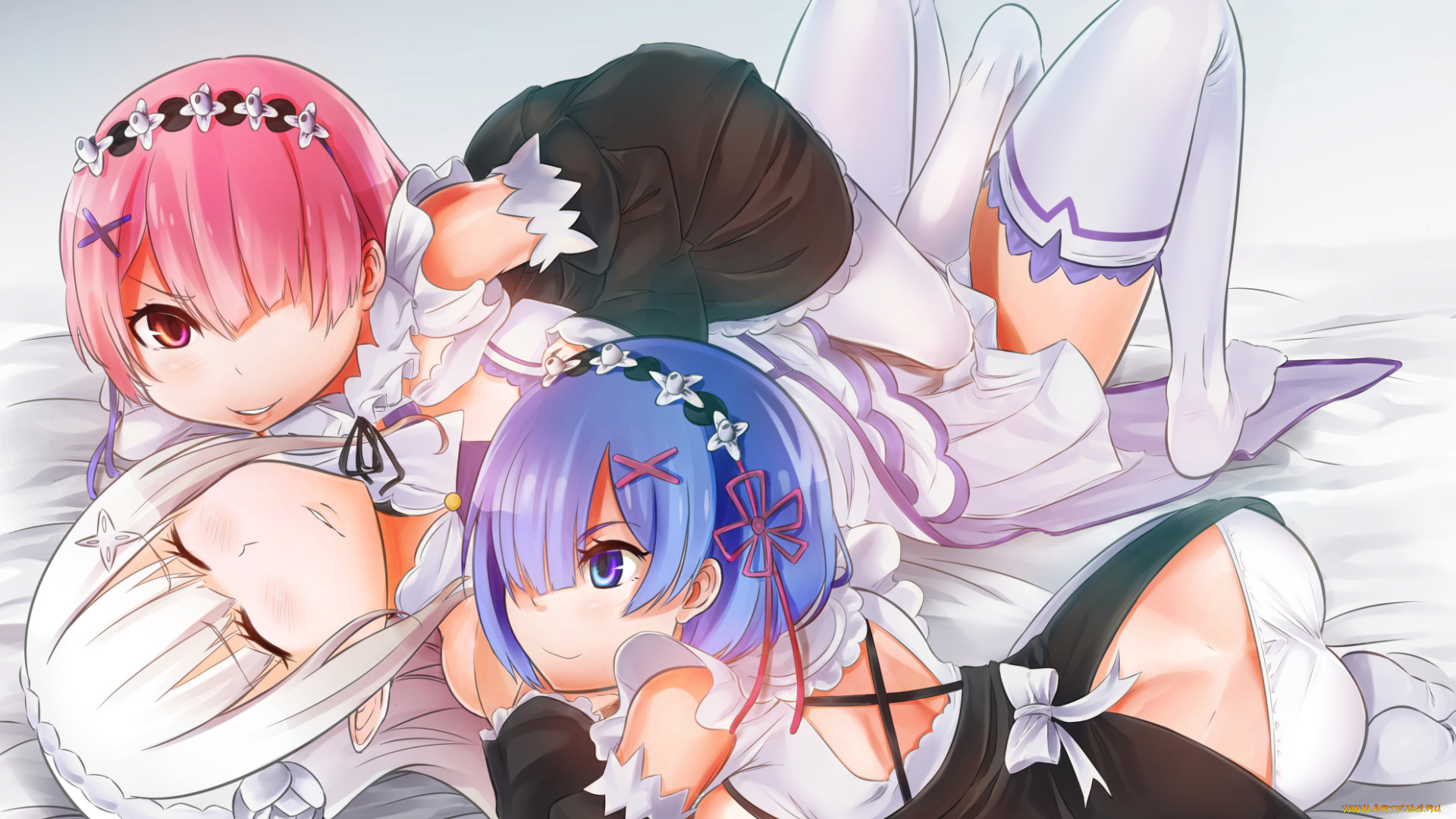 аниме, re, , zero, kara, hajimeru, isekai, seikatsu, rem, emilia