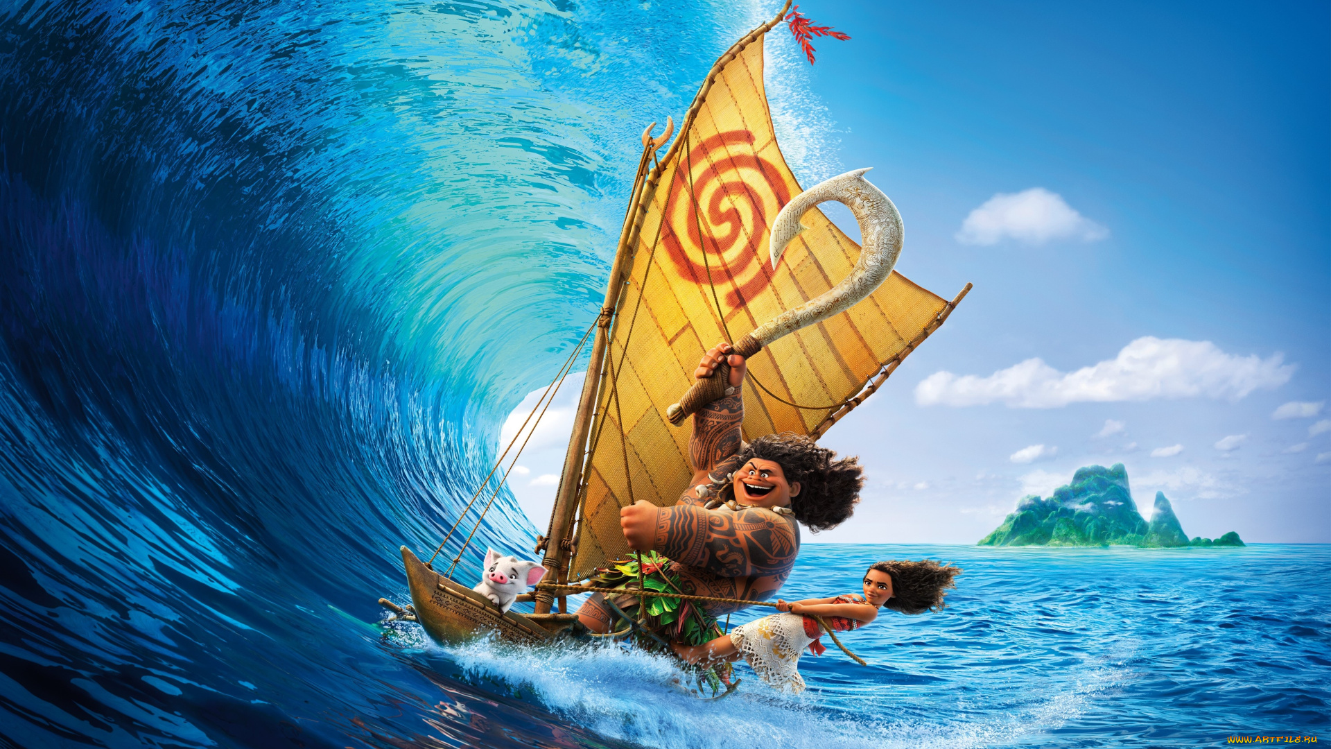 мультфильмы, moana, персонажи