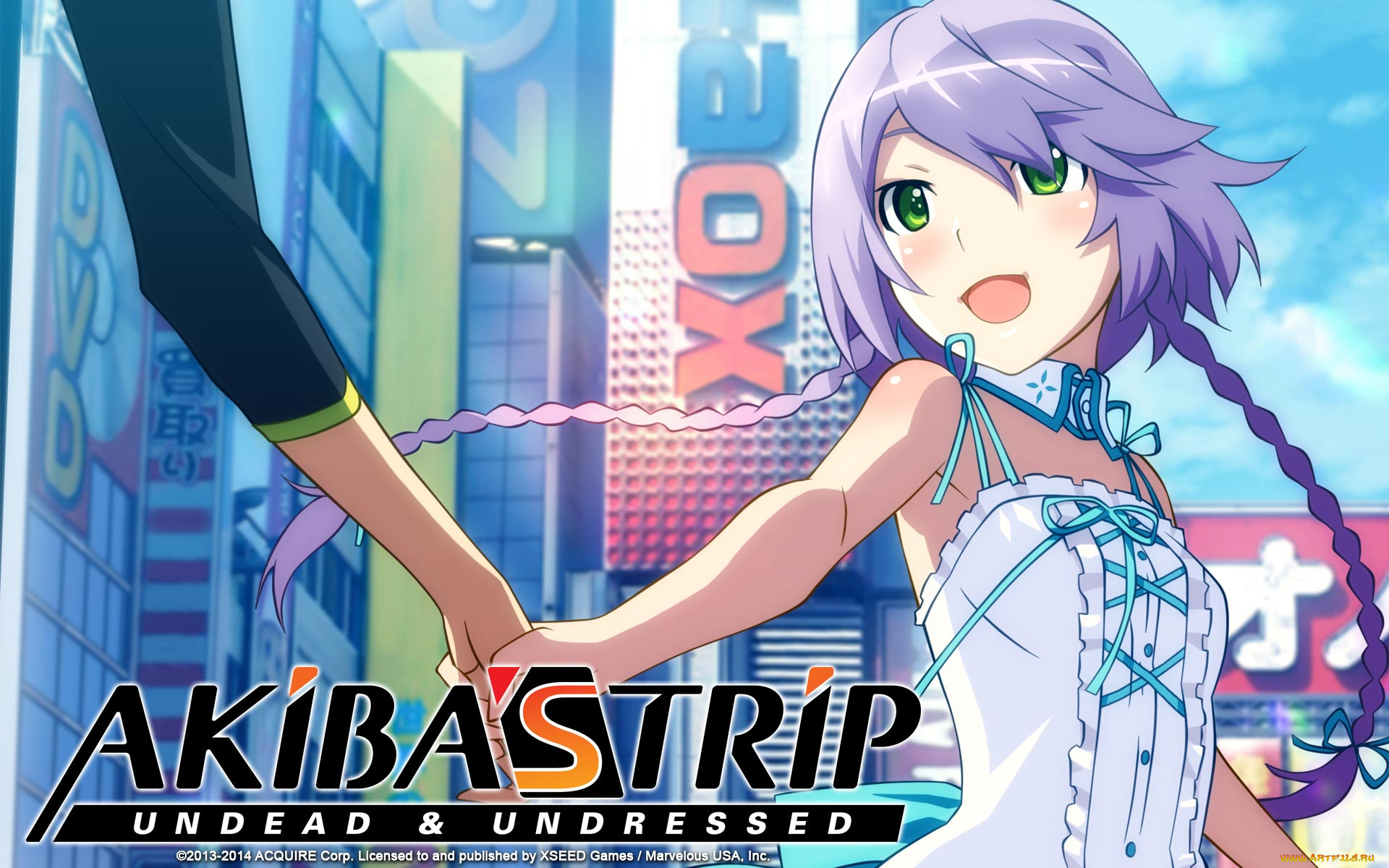 akiba`s, trip, аниме, , undead, &, undressed, девушка, взгляд, фон