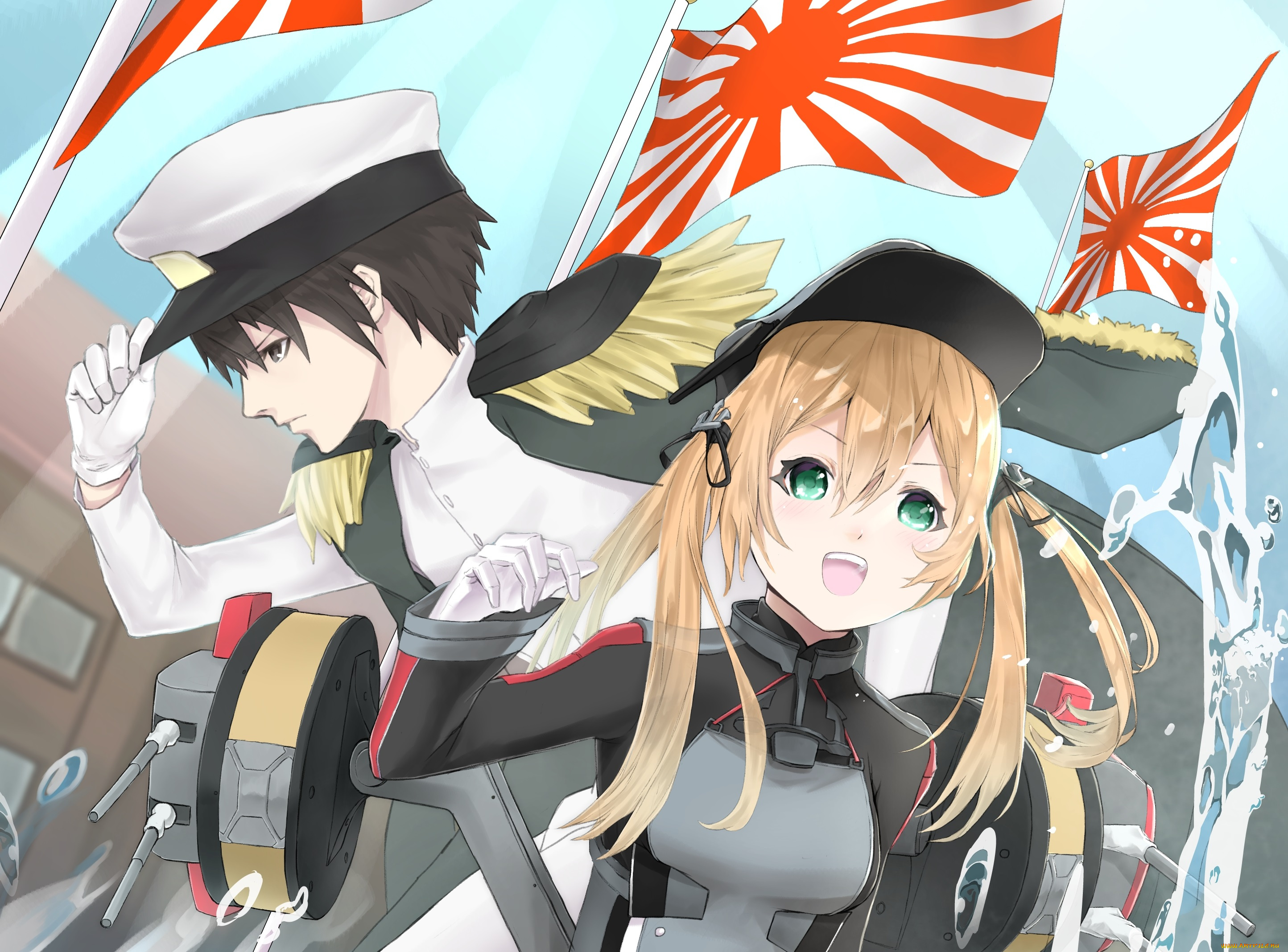 аниме, kantai, collection, prinz, eugen, admiral