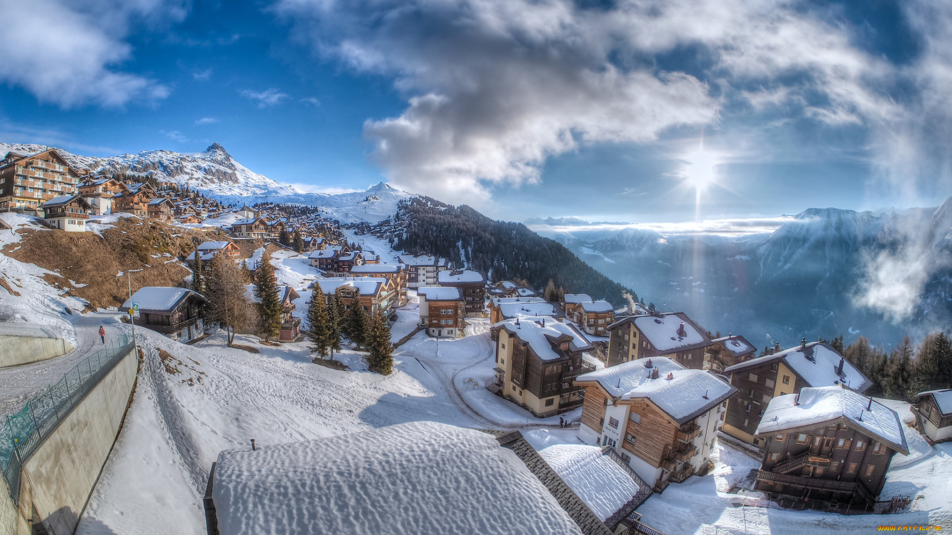 bettmeralp, города, -, панорамы, простор