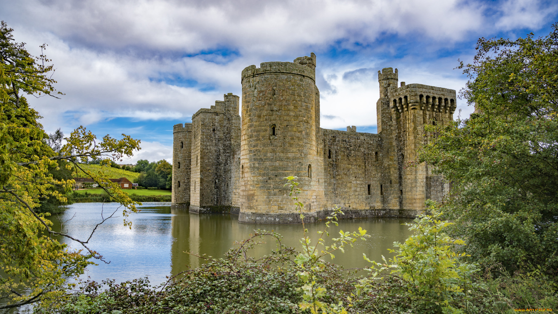 bodiam, castle, города, замки, англии, простор