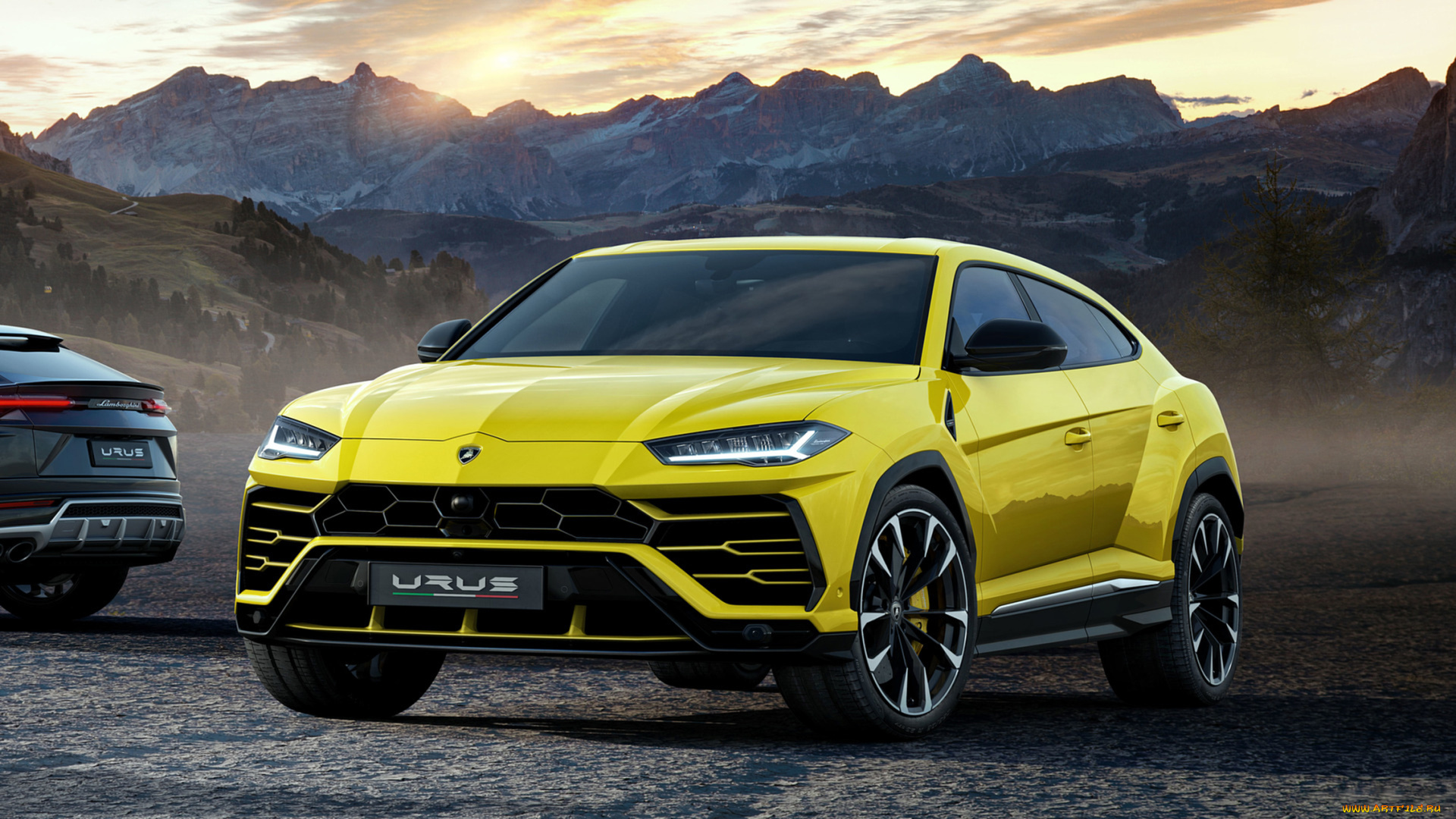 lamborghini, urus, 2019, автомобили, lamborghini, urus, 2019, жёлтый