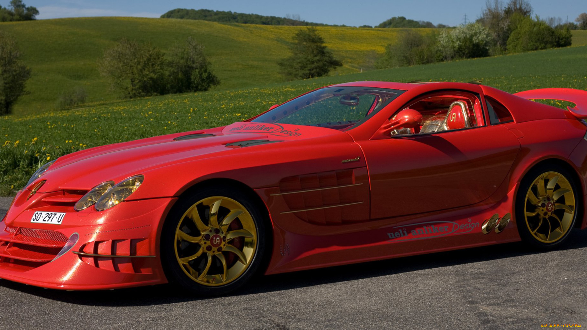 mercedes-benz, slr, mclaren, 999, red, gold, dream, 2011, автомобили, mercedes-benz, slr, mclaren, 999, red, gold, dream, 2011