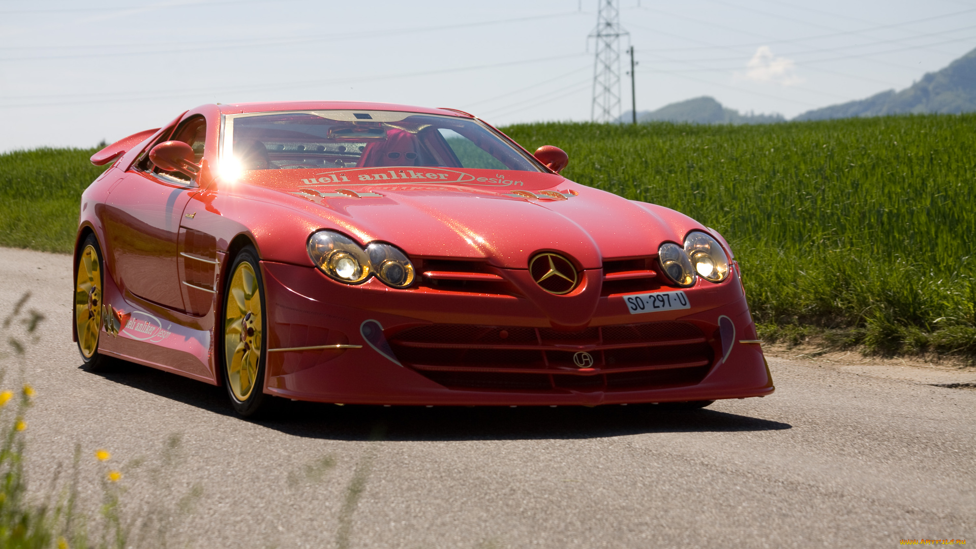 mercedes-benz, slr, mclaren, 999, red, gold, dream, 2011, автомобили, mercedes-benz, slr, mclaren, 999, red, gold, dream, 2011