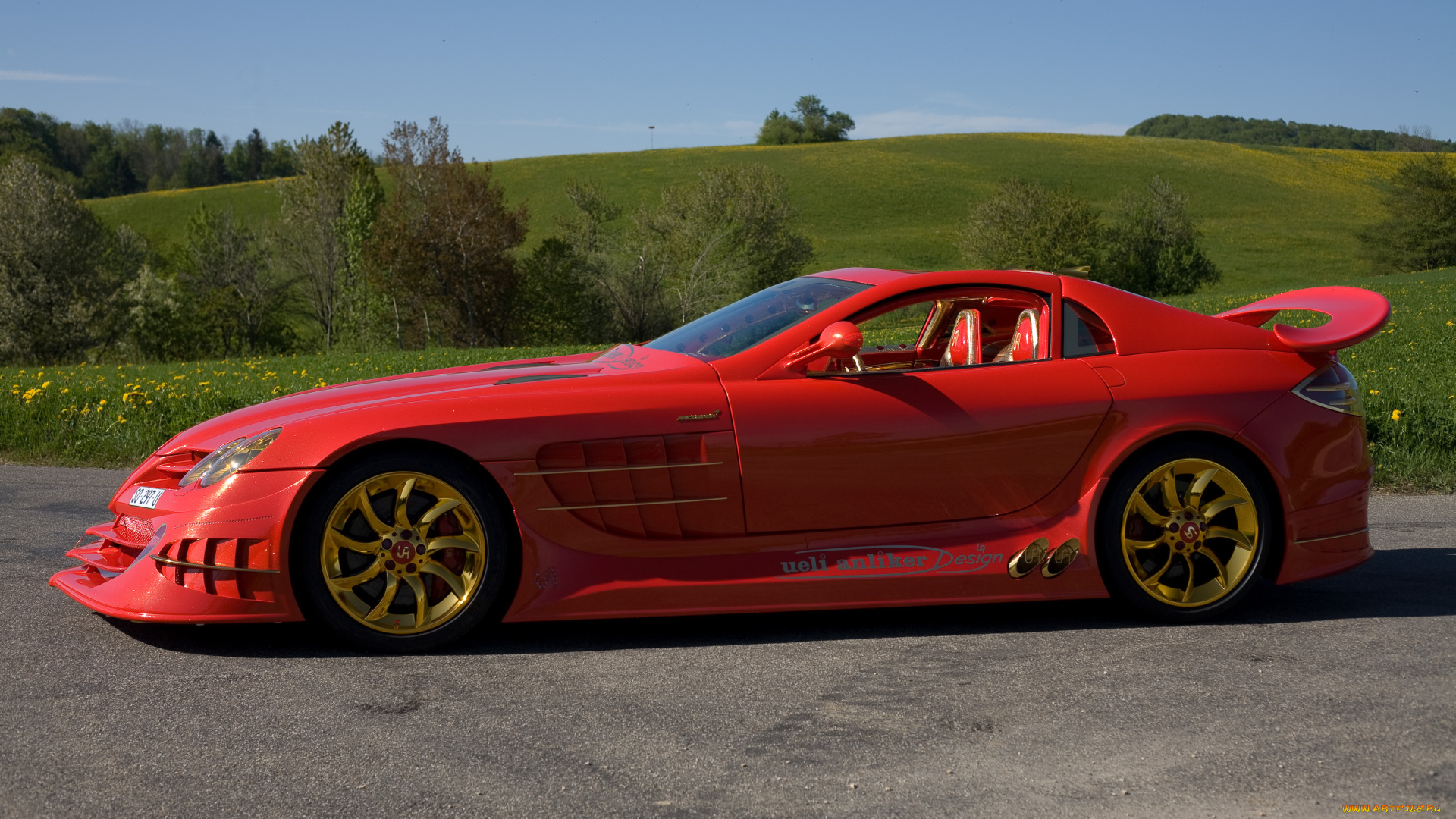 mercedes-benz, slr, mclaren, 999, red, gold, dream, 2011, автомобили, mercedes-benz, slr, mclaren, 999, red, gold, dream, 2011