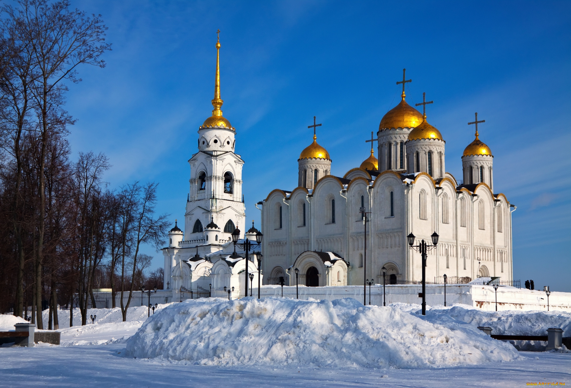 владимир, успенский, собор, города, -, православные, церкви, , монастыри, храм, россия, зима, собор, владимир, успенский