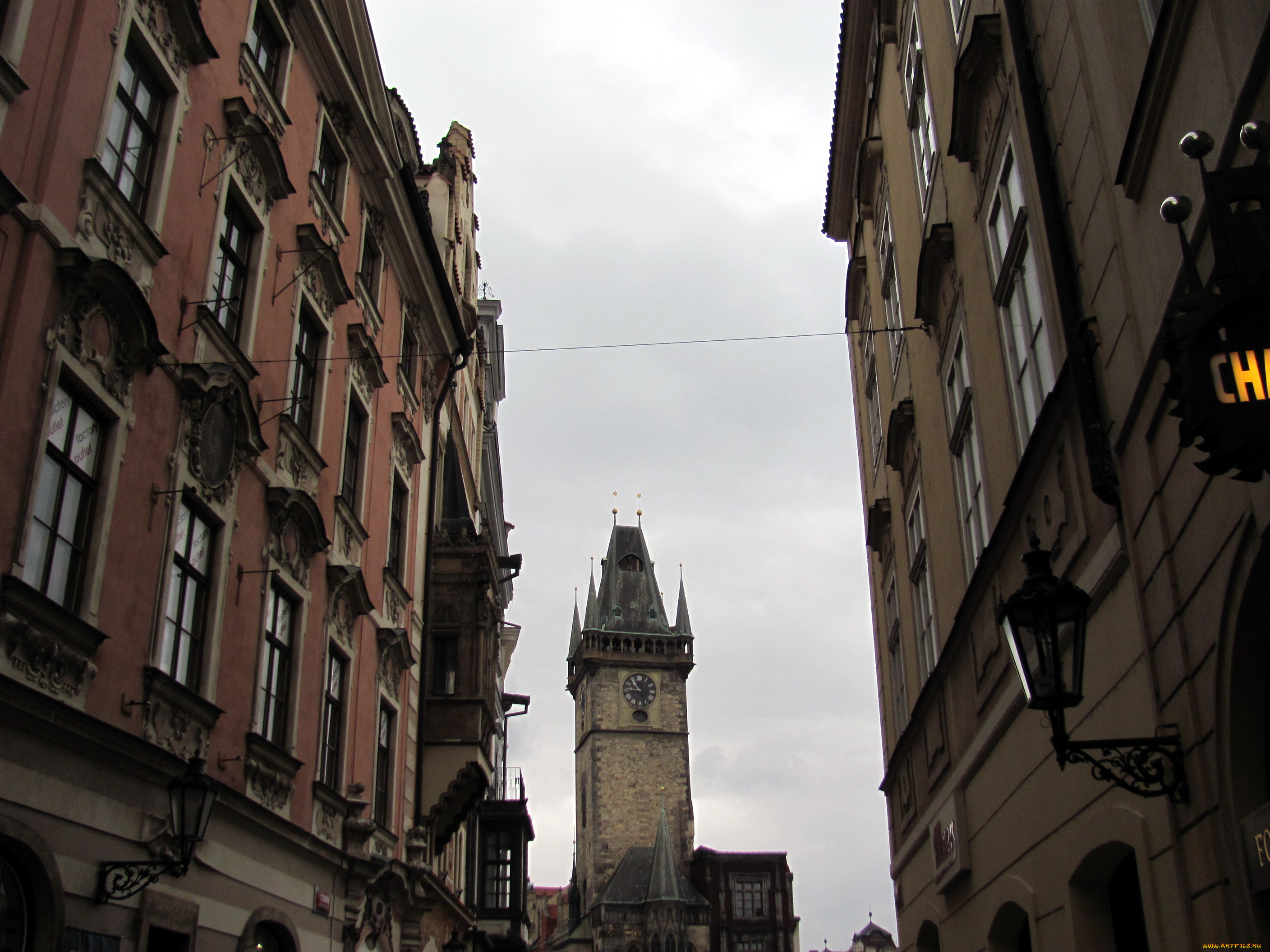 города, прага, , Чехия, часы, башня