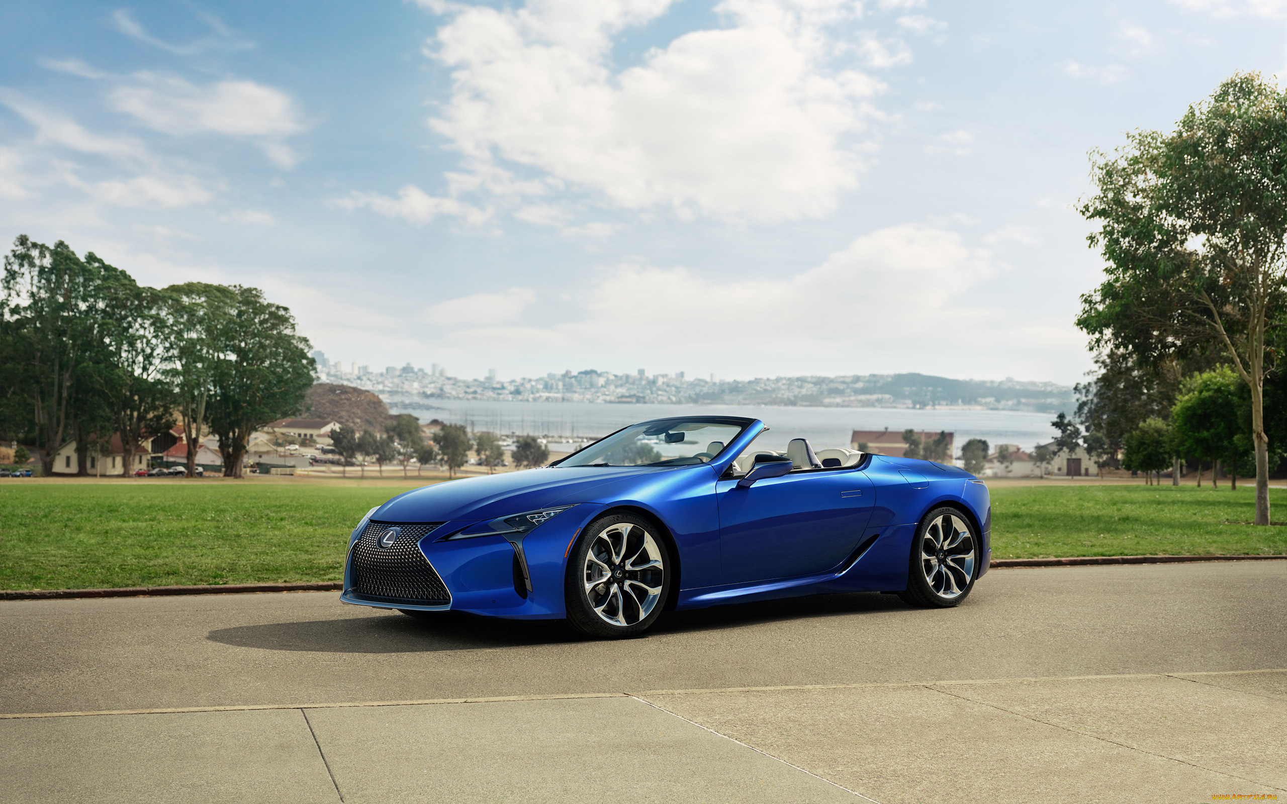 2021, lexus, lc500, автомобили, lexus, новый, японские, кабриолет, синий, премиум, класс, экстерьер, вид, спереди, 2021, lc, 500