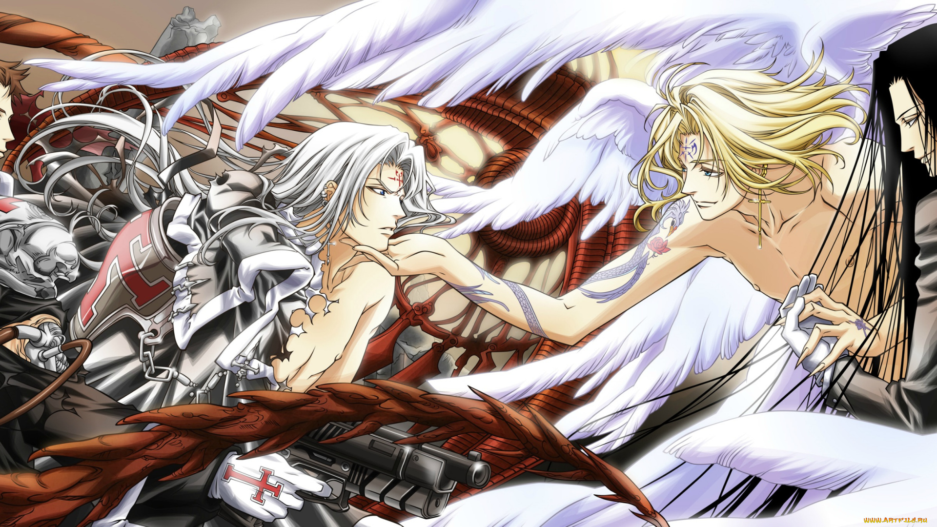 аниме, trinity, blood, ангел, войны