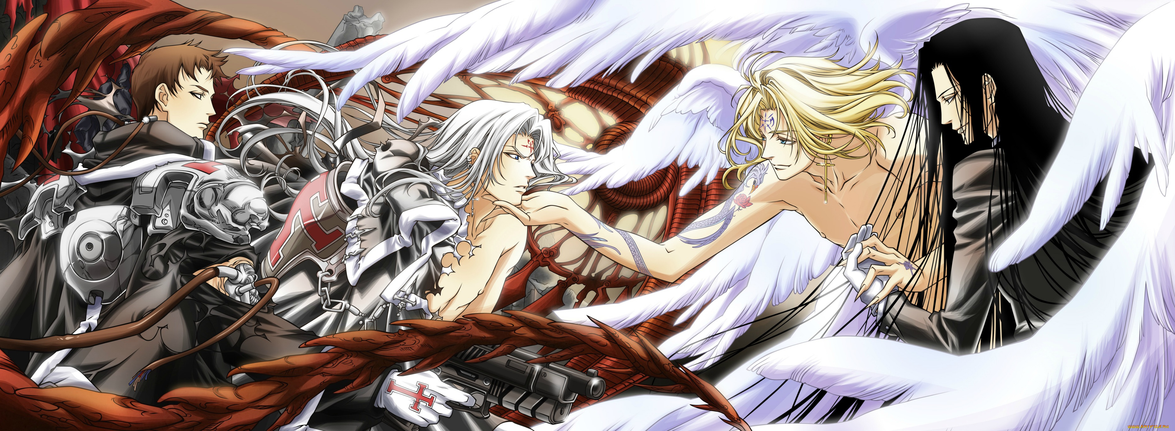 аниме, trinity, blood, ангел, войны