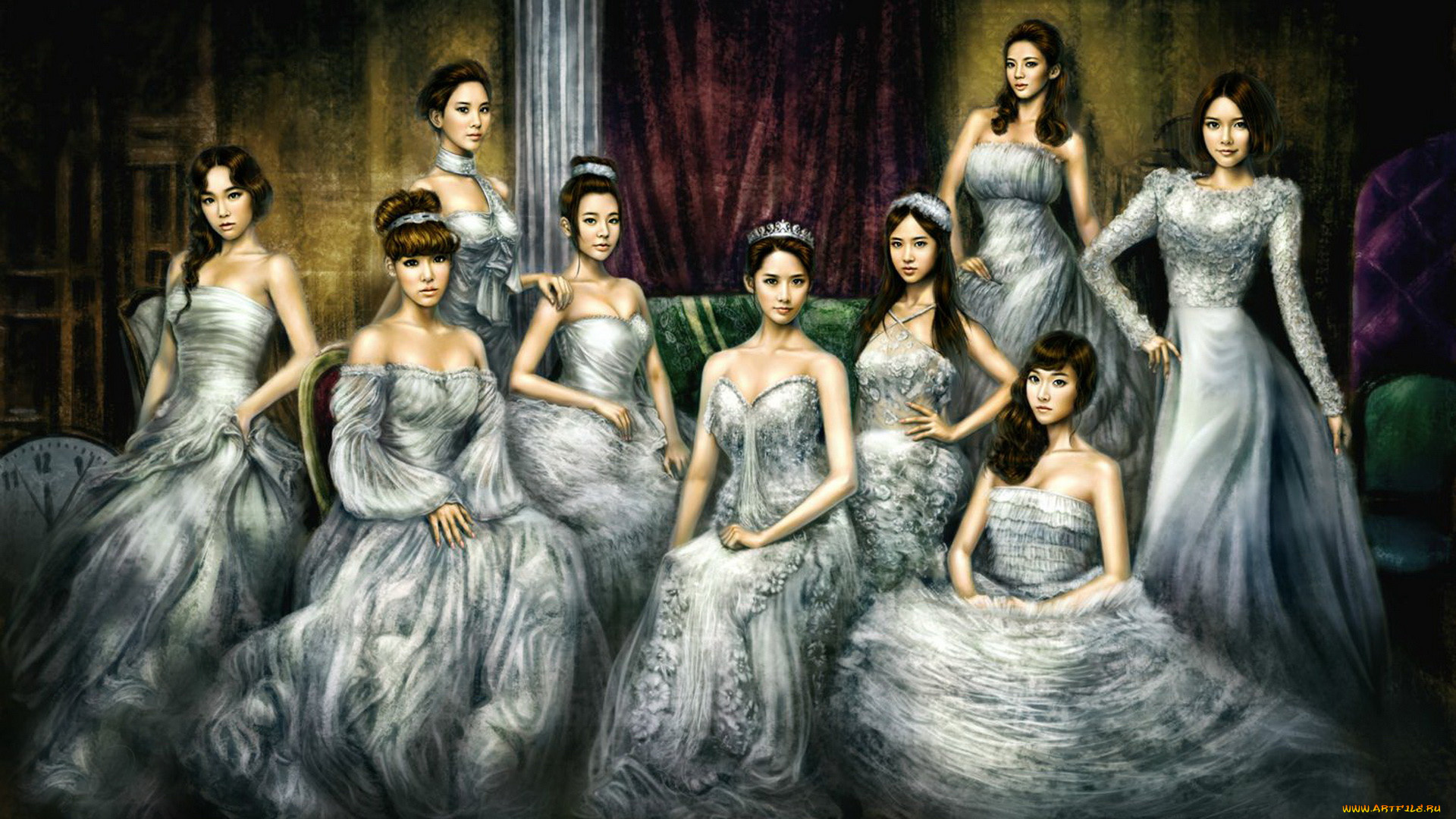 рисованные, люди, girls, generation, snsd, южная, корея, kpop