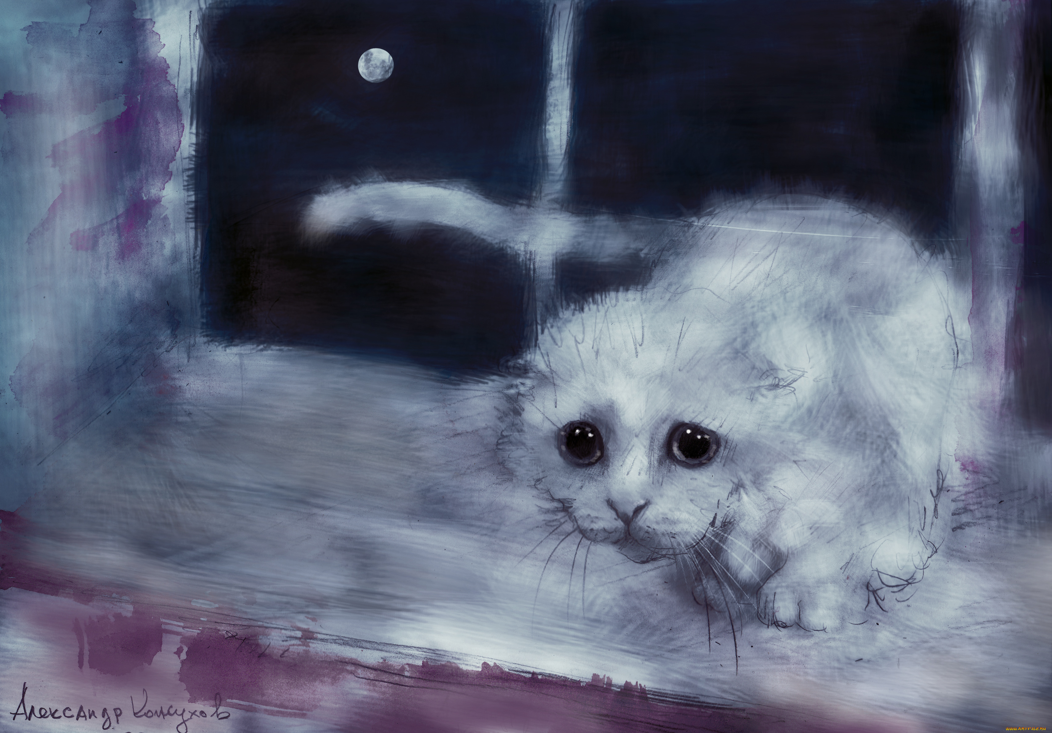 грустный кот дождь анимация скачать