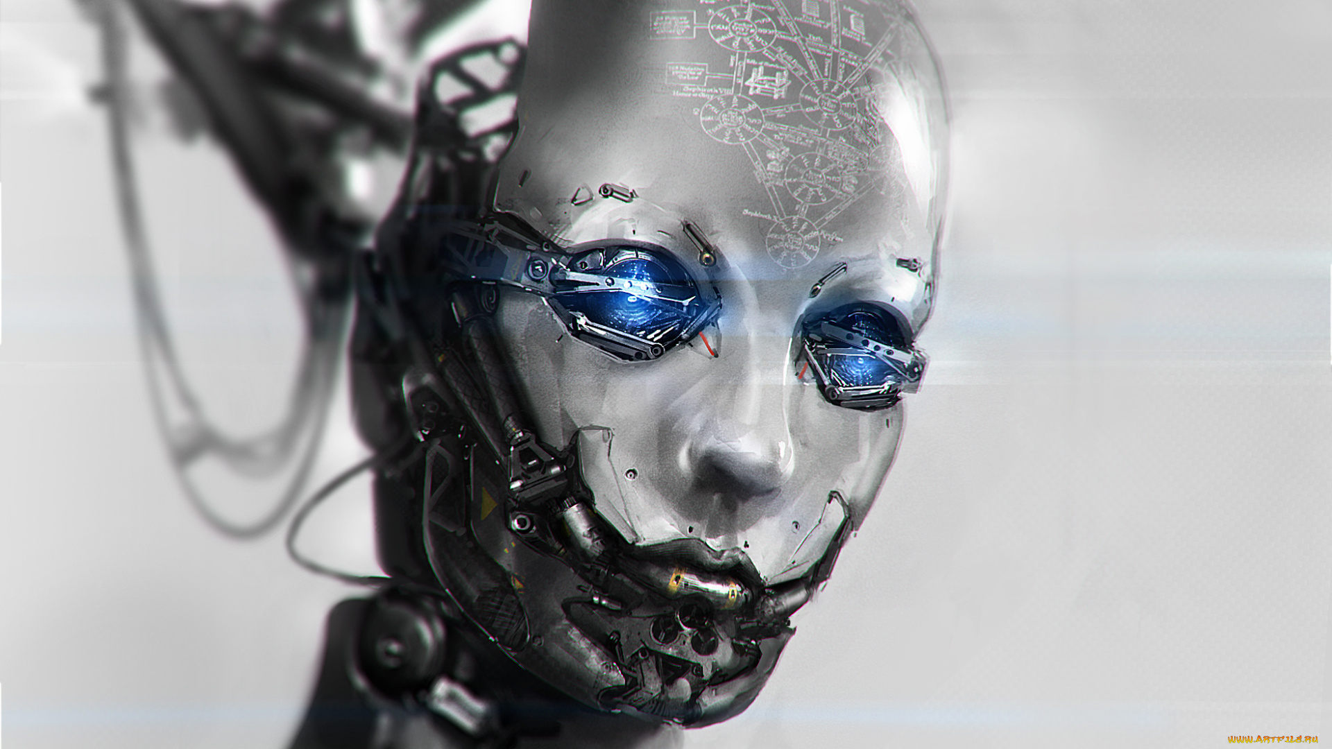 фэнтези, роботы, , киборги, , механизмы, лицо, киборг, робот, андроид
