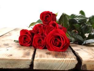 Картинка цветы розы бутоны доски