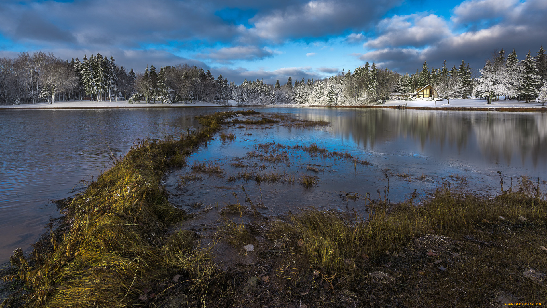 природа, реки, озера, winter, деревья, зимний, пейзаж, река, зима, snow, снег, trees, view, river