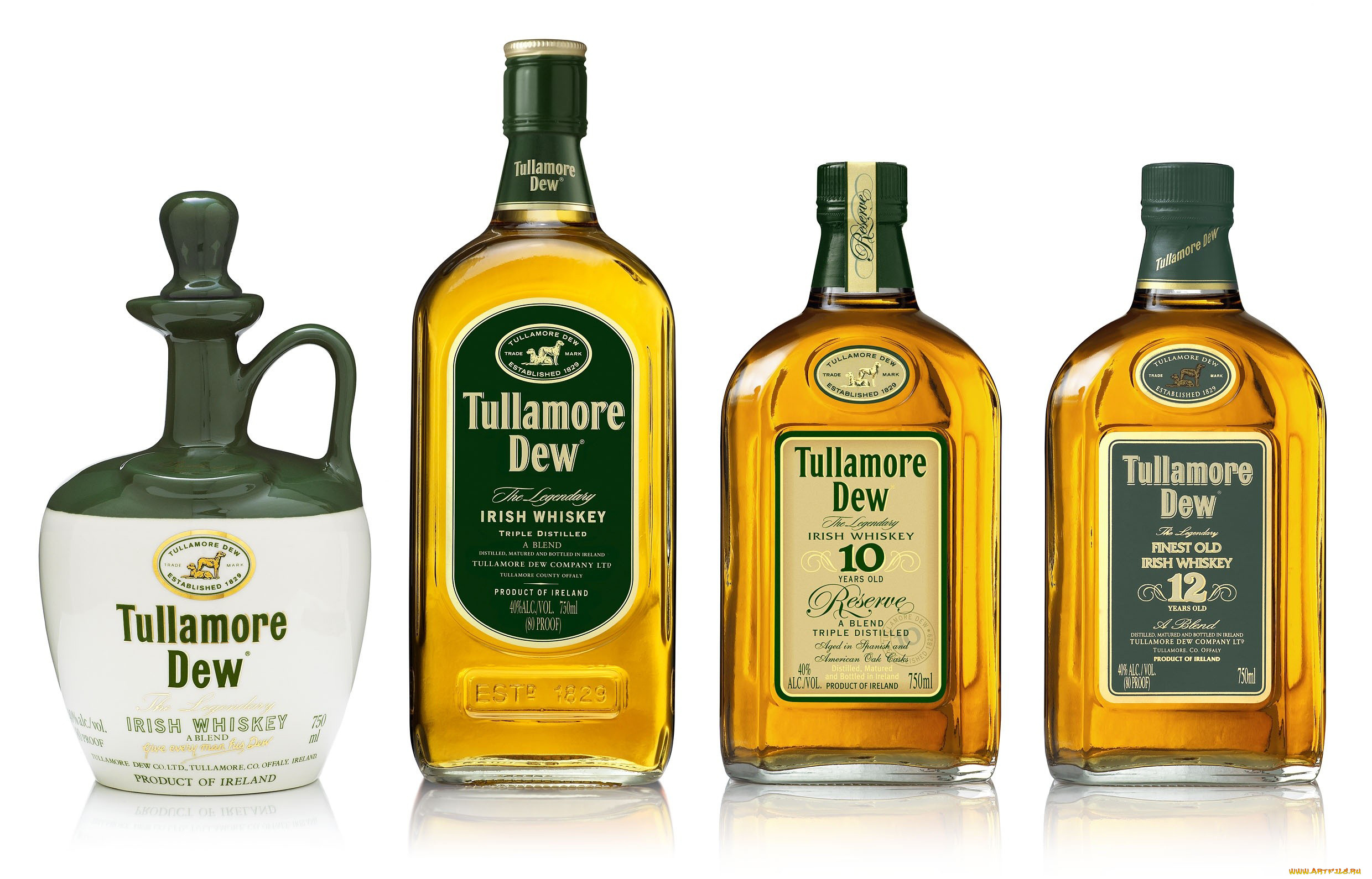 бренды, tullamoredew, четыре, бутылки