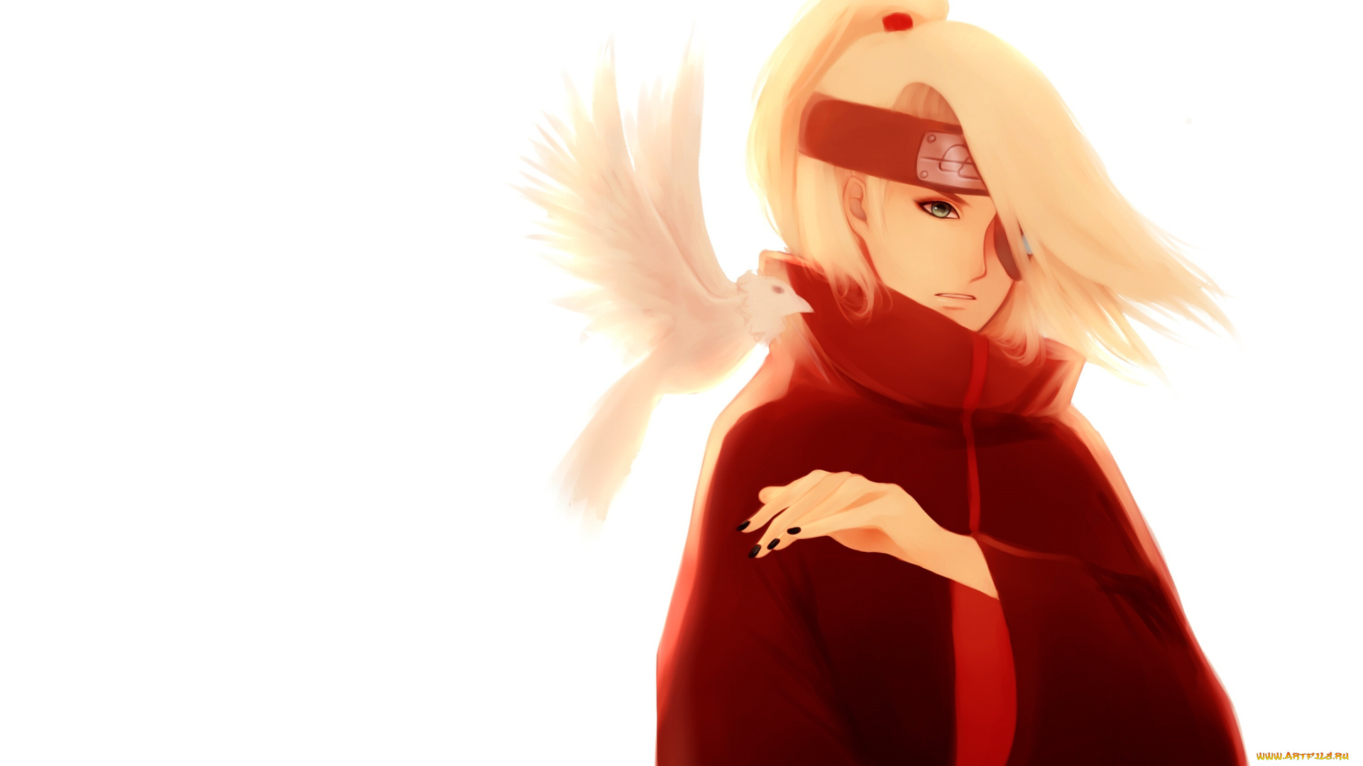 аниме, naruto, art, deidara, akatsuki, птица