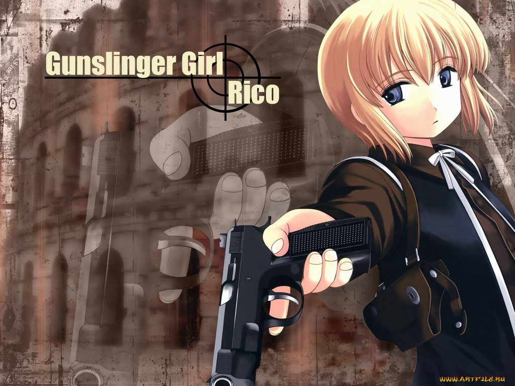 gunslinger, girl, аниме, gun, slinger