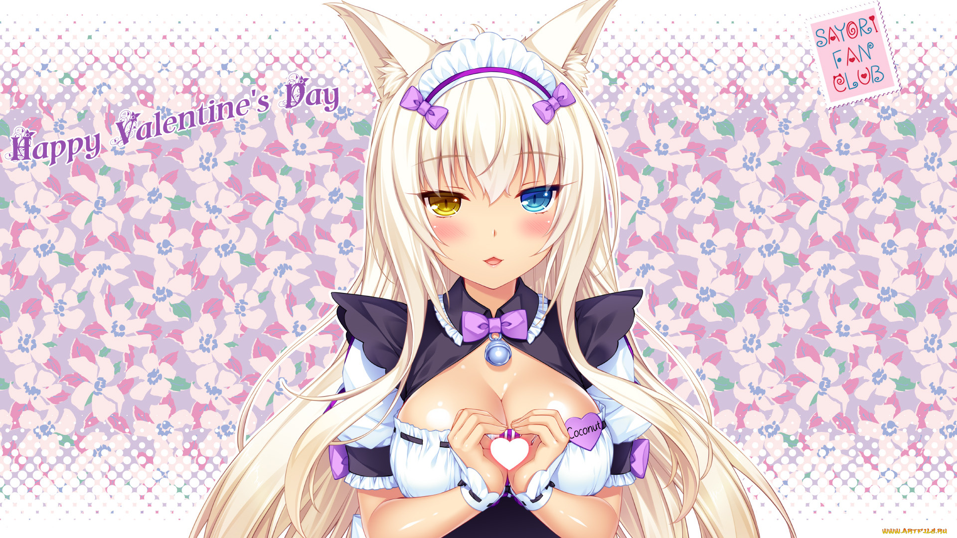 аниме, nekopara, взгляд, девушка, фон