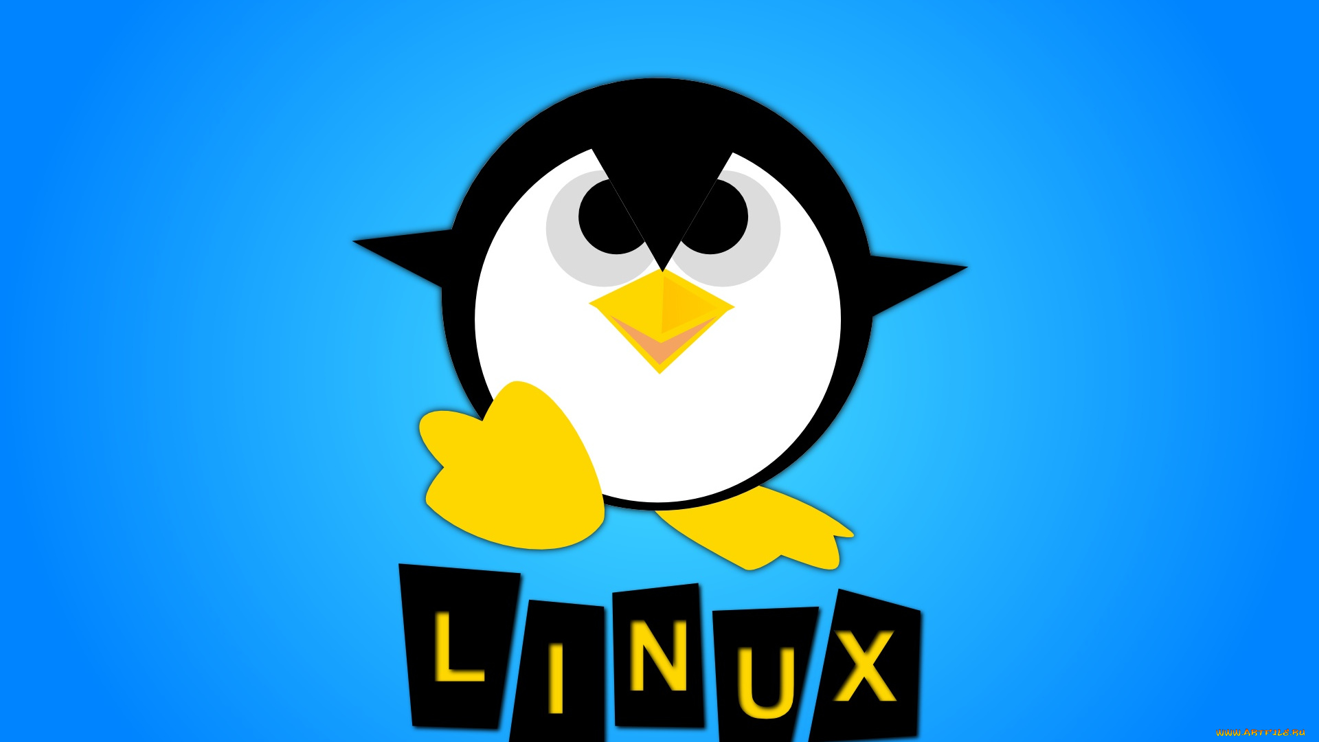 компьютеры, linux, логотип, фон