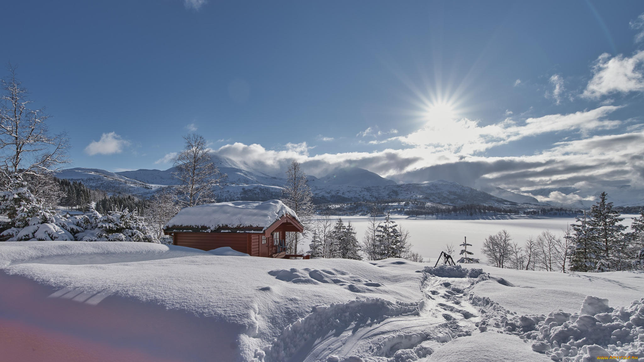 города, -, пейзажи, romsdal, зима, norway, норвегия