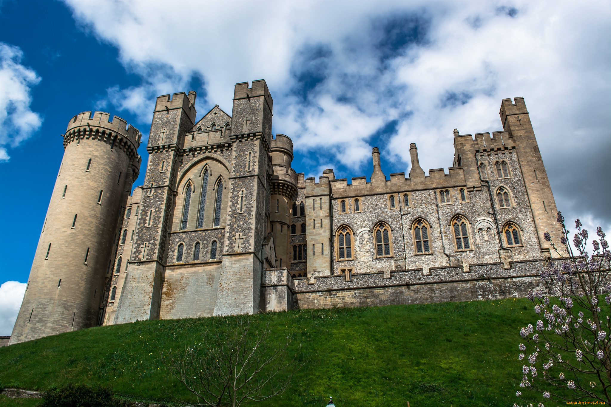 arundel, castle, города, -, дворцы, , замки, , крепости, холм, замок