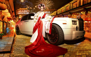 Картинка автомобили -авто+с+девушками автомобиль фон взгляд девушка азиатка