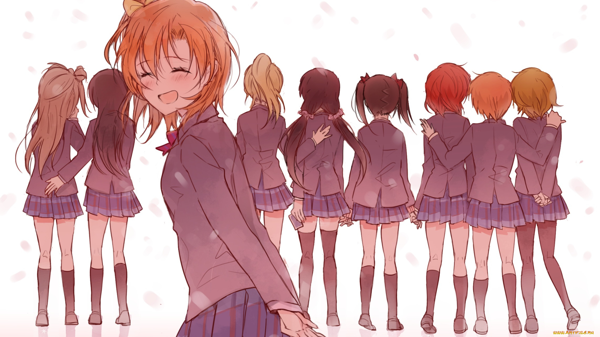 аниме, love, live, , school, idol, project, девочки, арт