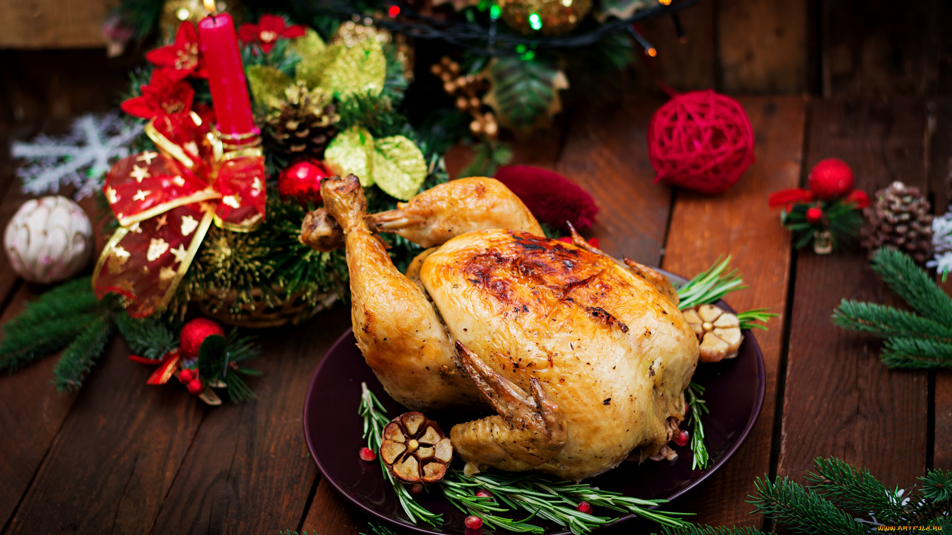еда, мясные, блюда, курица, мясо, рождество, праздник