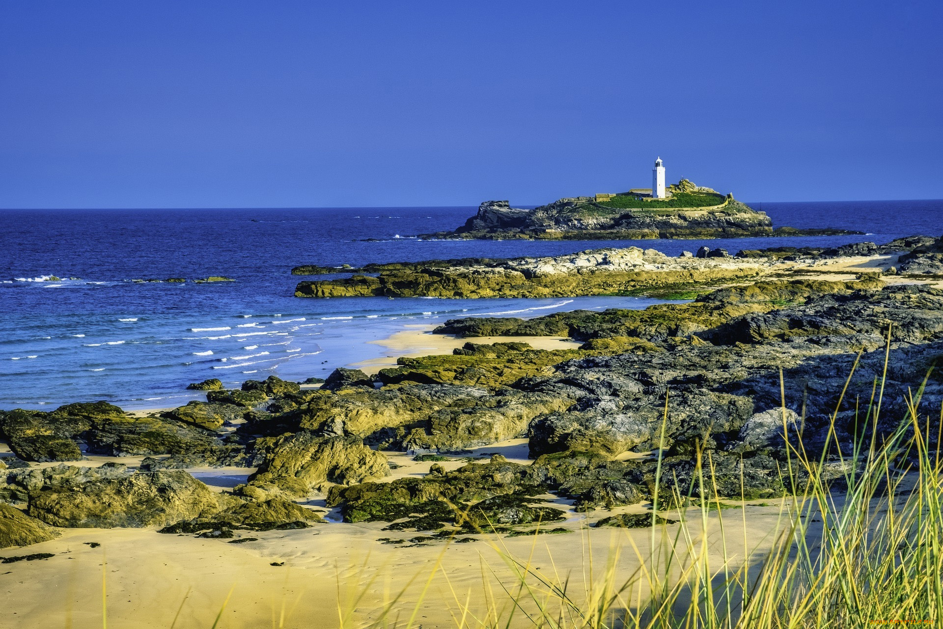 godrevy, lighthouse, cornwall, england, природа, маяки, godrevy, lighthouse
