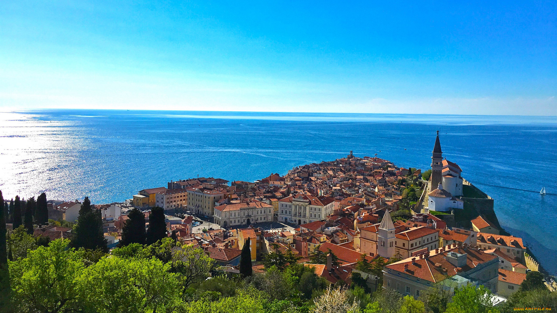 piran, slovenia, города, -, панорамы