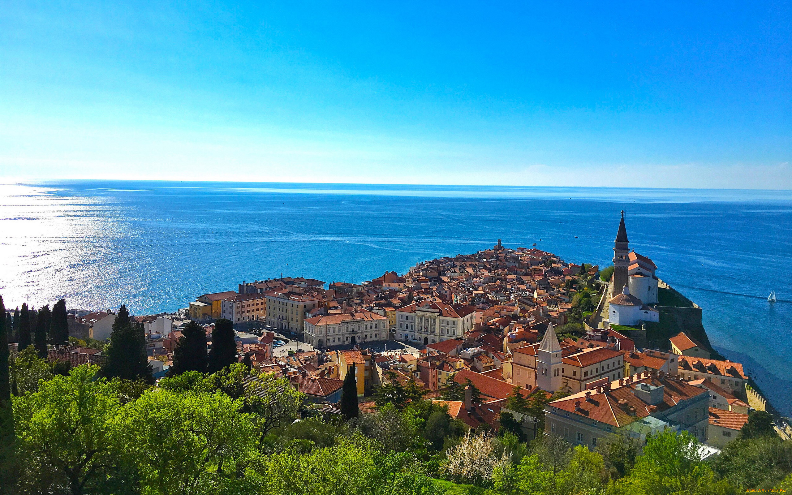 piran, slovenia, города, -, панорамы