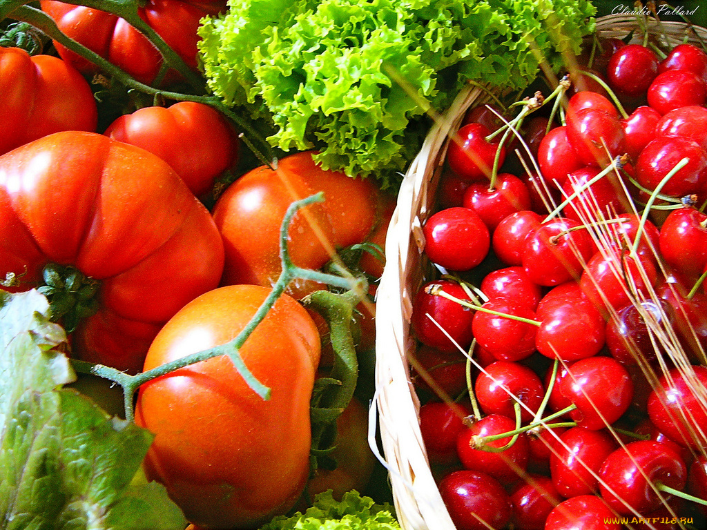 еда, овощи, вишня, томаты, помидоры