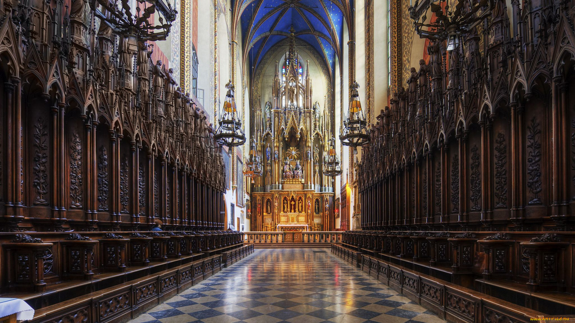 dominican, church, krakow, poland, интерьер, убранство, роспись, храма